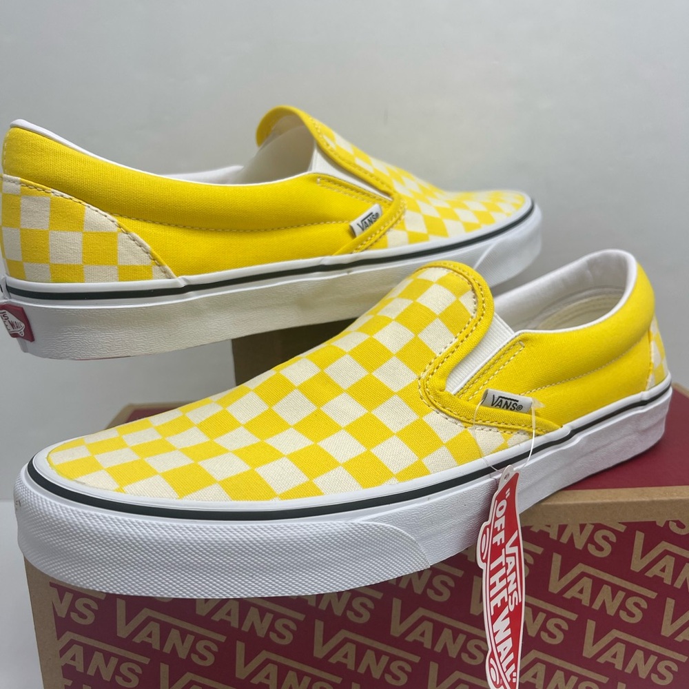Vans Men’s Classic Slip-On
(Checkerboard) Cyber Yellow Sneakers 
VN0A33TB42Z - Picture 7 of 16